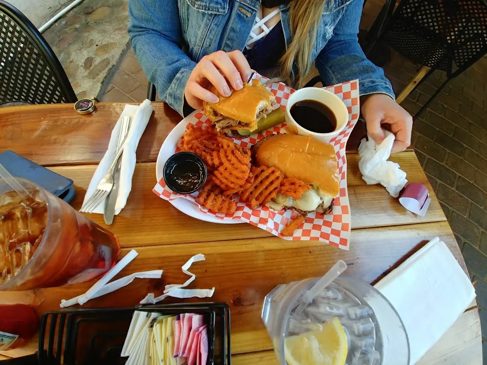 French Dip and Sweet Potato Fries